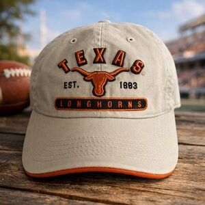 THE GAME Baseball Cap Texas Longhorns Adjustable NCAA Burnt Orange Black Tan